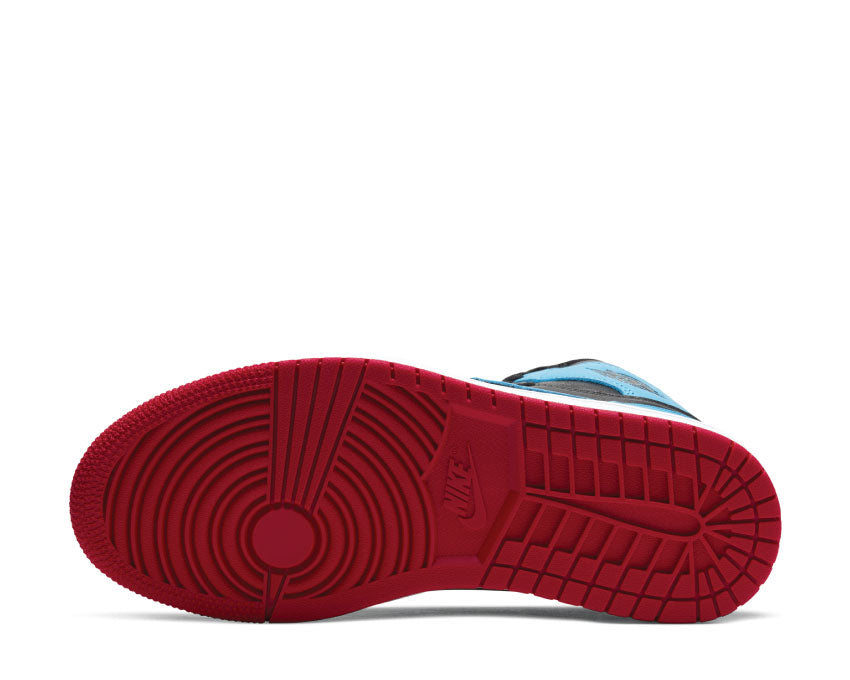 Jordan Air Jordan 1 High OG W UNC To Chicago Black DK Powder Blue Gym Red — Rückseite Dreifarbig