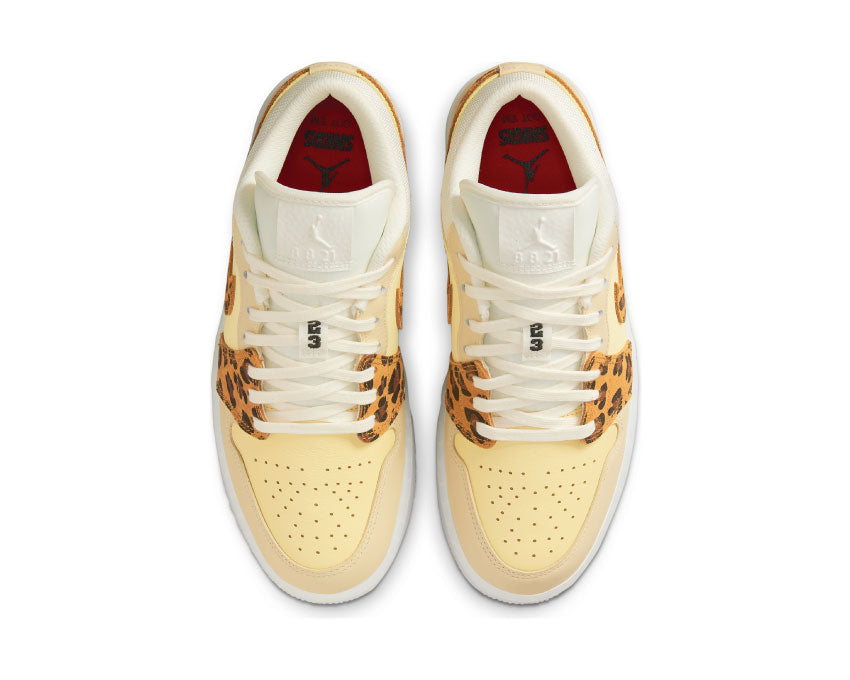 Jordan Air Jordan 1 Low Lemon Drop Wheat Detail — Schaft zitronengelbes Leder