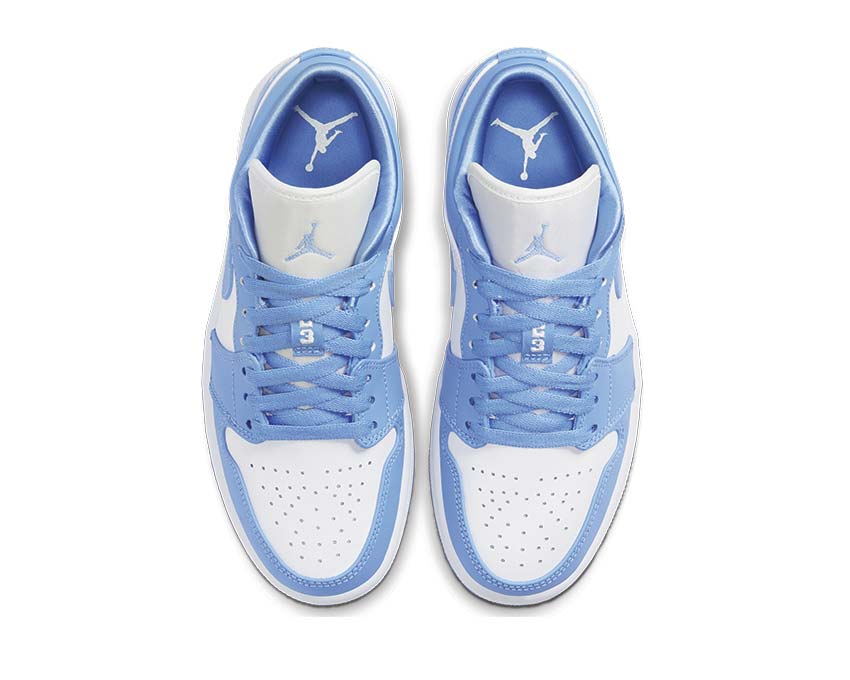 Jordan Air Jordan 1 Low University Blue White dettaglio — pelle blu University Blue