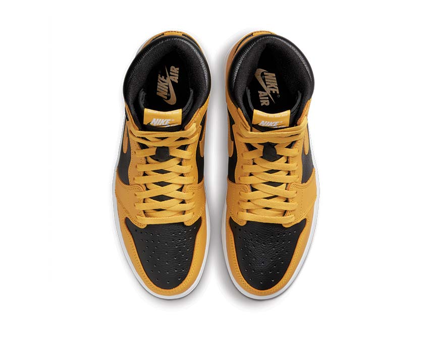 Jordan Air Jordan 1 Retro High OG Pollen White détail — tige cuir jaune pollen