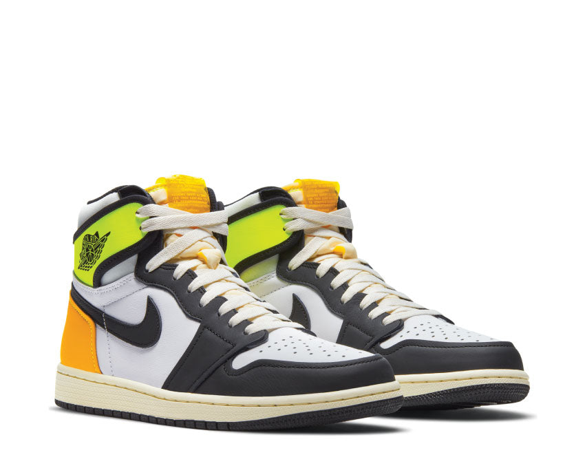 Jordan Air Jordan 1 Retro High OG Volt vista lateral — cuero amarillo volt y negro