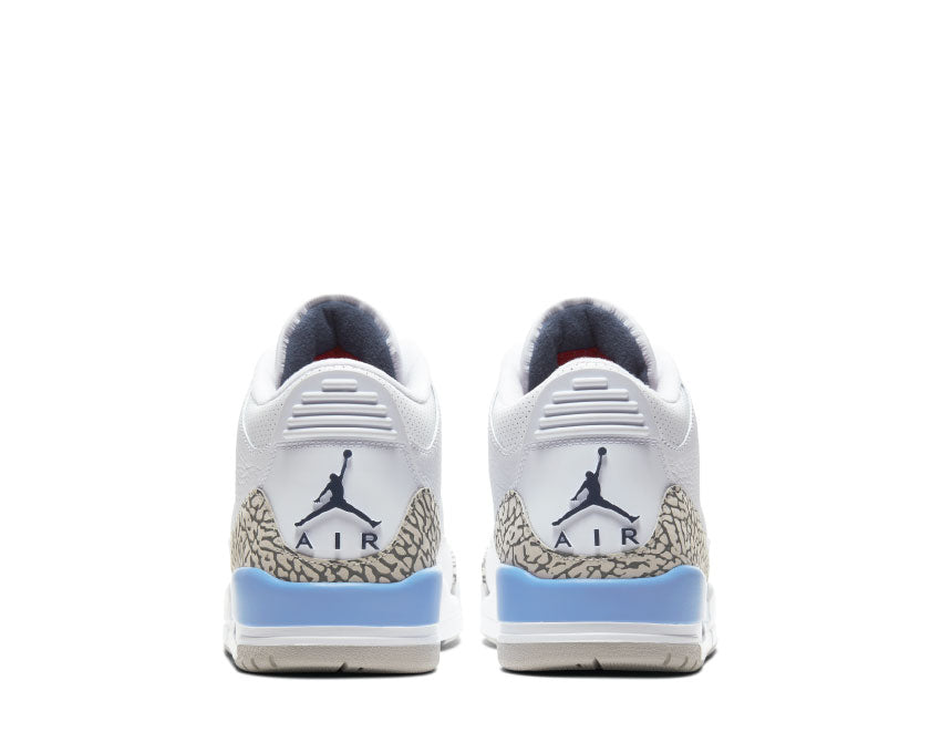Jordan Air Jordan 3 Retro UNC White Valor Blue Tech Grey semelle — semelle Air visible Jordan 3