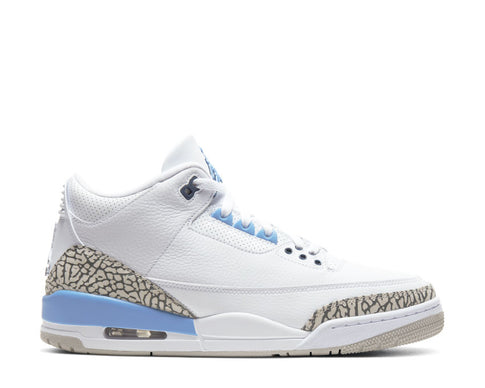 Jordan Air Jordan 3 Retro UNC White Valor Blue Tech Grey — sneaker unisexe blanc bleu UNC