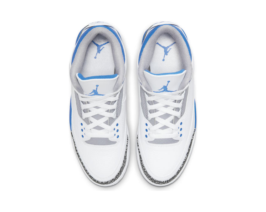 Jordan Air Jordan 3 Retro White Racer Blue detalle — print elefante parte superior