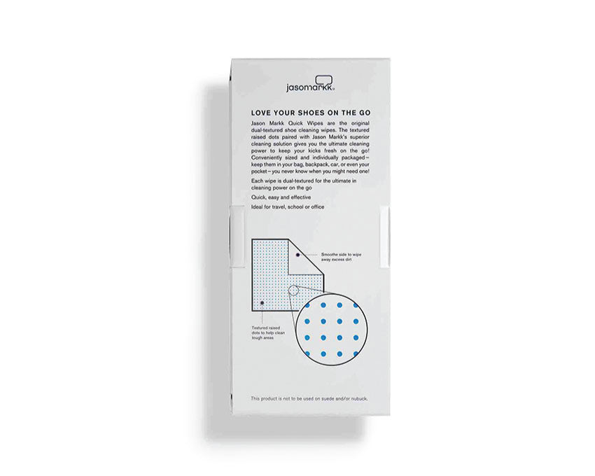 Jason Markk Quick Wipes Pack 30 détail — lingette nettoyante sneakers premium