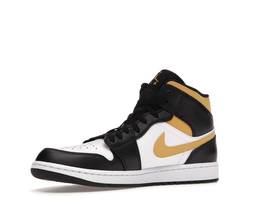 Jordan Air Jordan 1 Mid White Black Pollen Sohle — mittelhohe schwarz-weiße Sohle