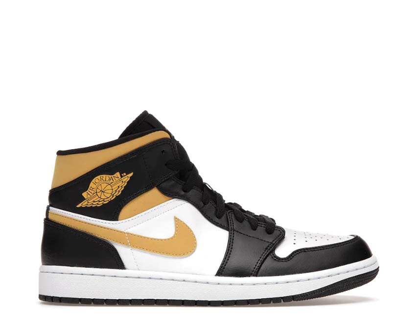Jordan Air Jordan 1 Mid White Black Pollen — Sneaker Herren gelb Pollen