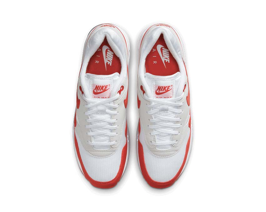 Nike Air Max 1 86 OG White University Red détail — tige nylon cuir