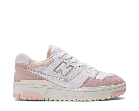 New Balance 550 W Blanc/Rose — sneaker femme basketball vintage