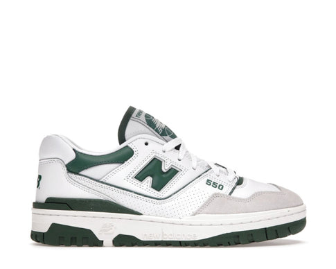 New Balance 550 White/Green — men's sneaker vintage basketball cupsole leather