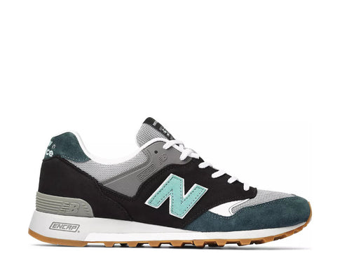 New Balance 577 Noir/Gris/Vert — sneaker homme made in England cuir premium