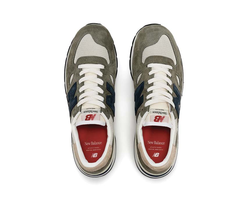 New Balance 990 V1 Grey/Blue detail — mesh and blue overlays
