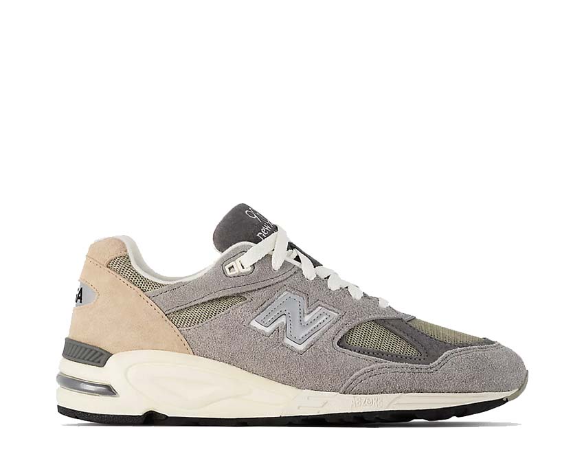 New Balance 990v2 Marblehead/Incense — Herren Sneaker made in USA Mesh Velour