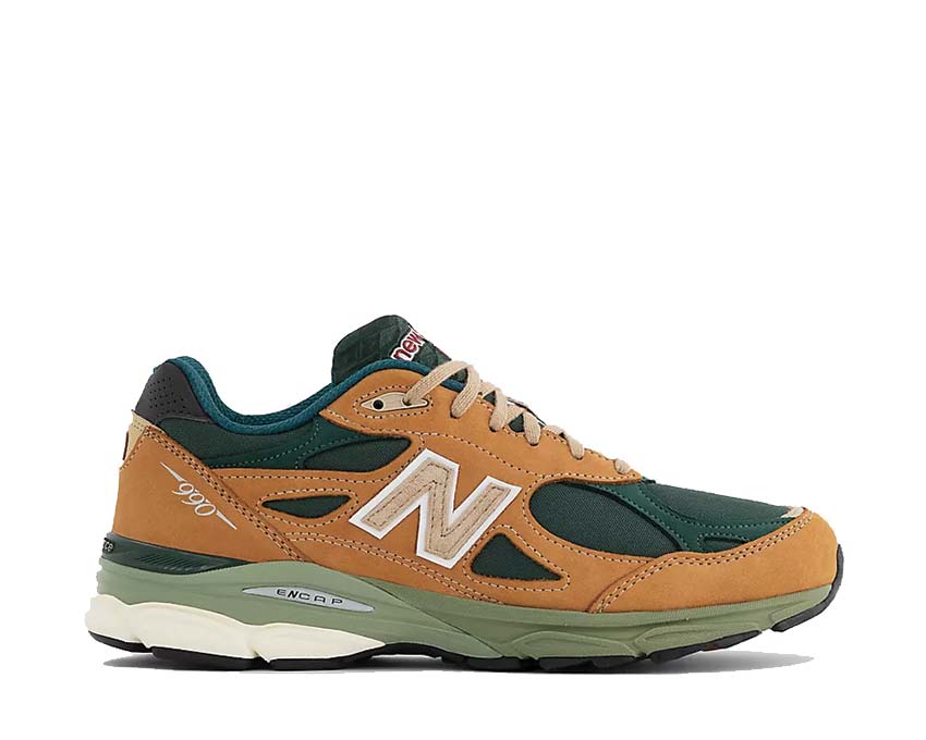 New Balance 990 Made in USA Tan/Vert — sneaker homme fabriquée aux USA