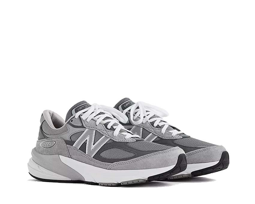 New Balance 990v6 Grau Seitenansicht — Mesh-Obermaterial und Wildleder