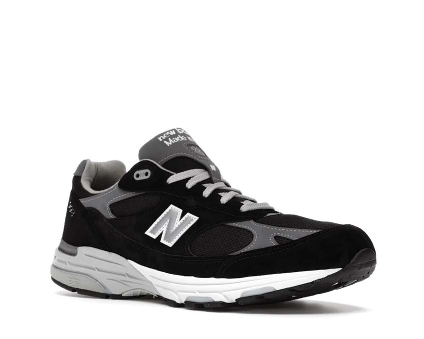 New Balance 993 Made in USA Black vue latérale — silhouette running premium femme