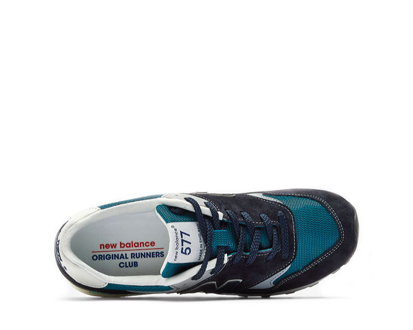 New Balance 577 ORC Navy/Gris vue latérale — semelle coussinée premium