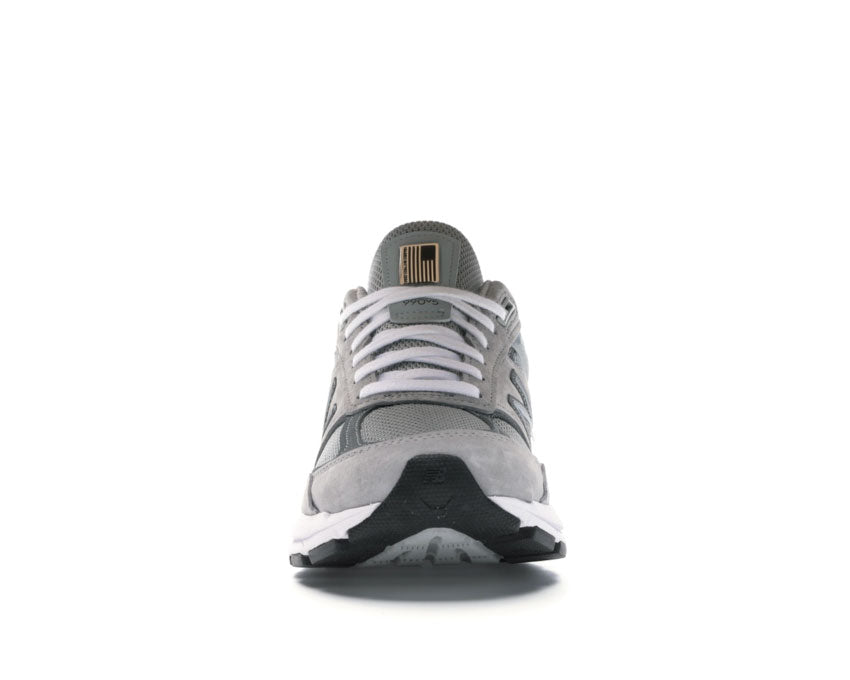 New Balance 990 GL5 Grau Detail — Wildleder und atmungsaktives Mesh