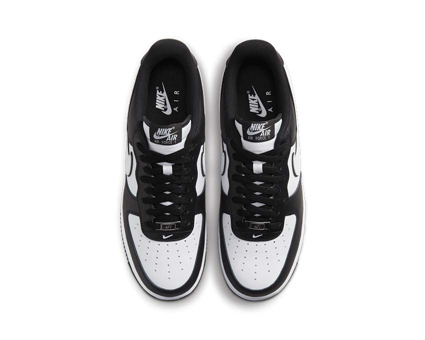 Nike Air Force 1 '07 Black White détail — tige cuir noir perforé