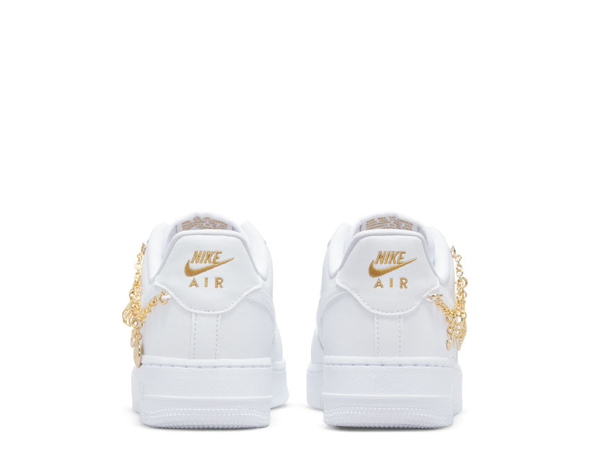 Nike Air Force 1 '07 LX White Metallic Gold semelle — Air-Sole cupsole blanc