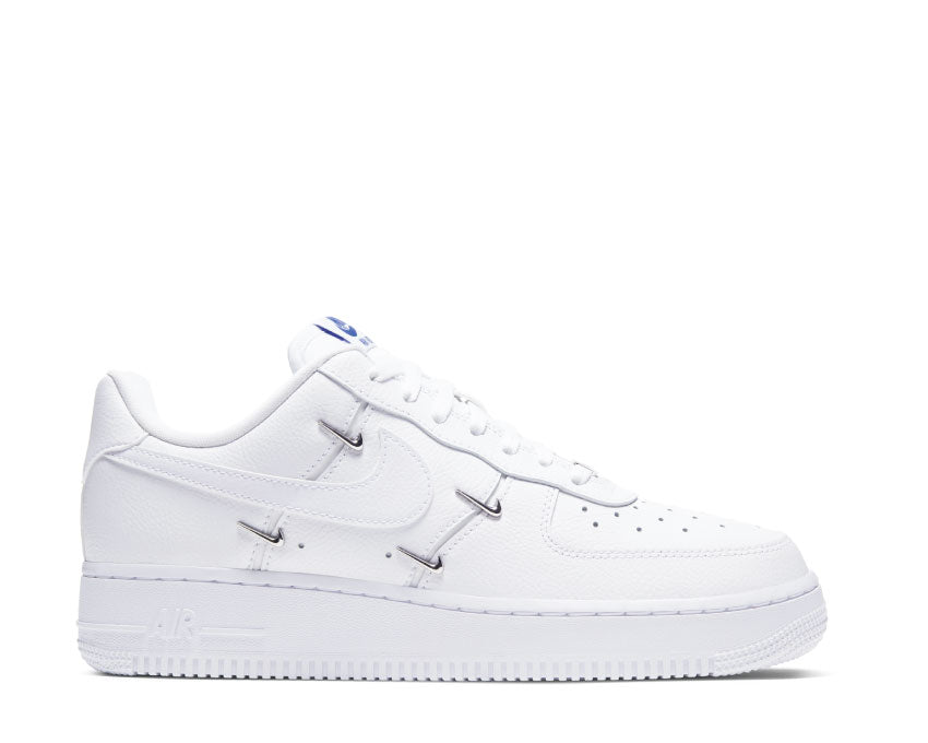 Nike Air Force 1 '07 LX W White Hyper Royal — sneaker femme cuir premium