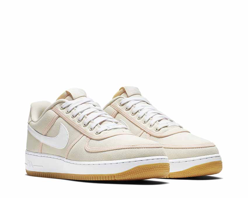 Nike Air Force 1 '07 Premium Light Cream vue latérale — cuir premium