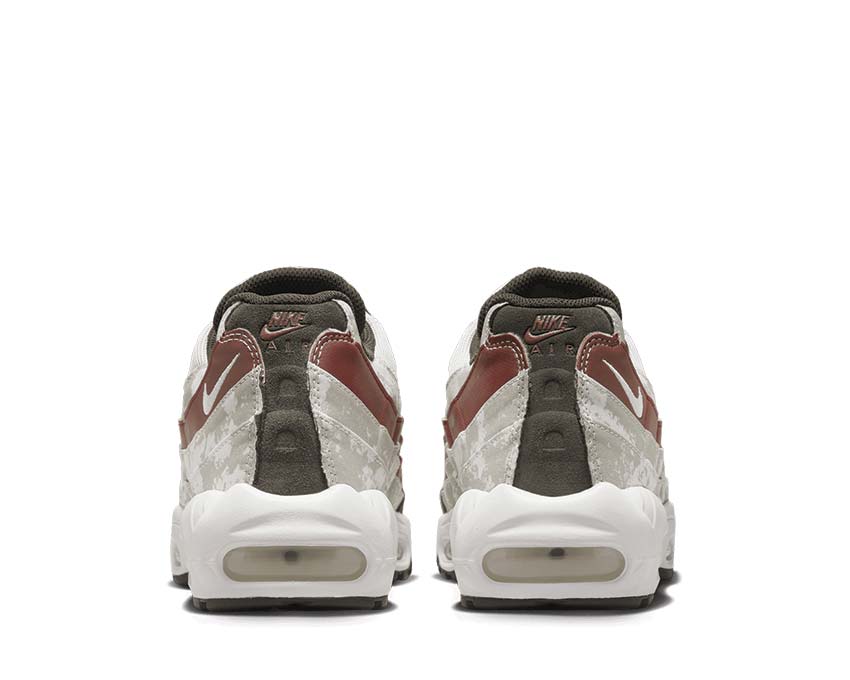 Nike Air Max 95 Light Bone Summit White Khaki Dune Red suola — Air Max visibile