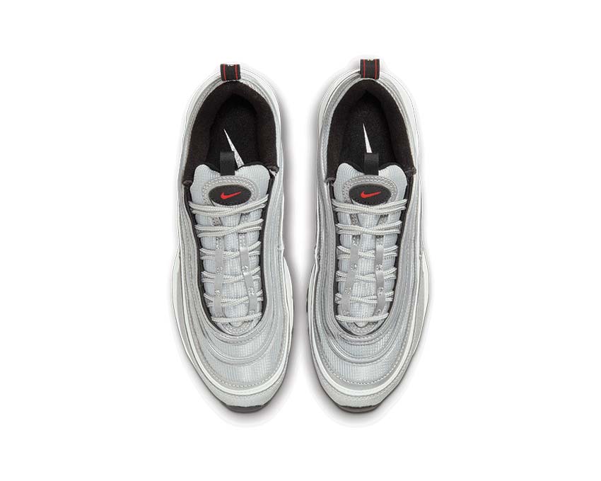 Nike Air Max 97 OG Wmns Metallic Silver Varsity Red White Black Detail — metallisches Obermaterial