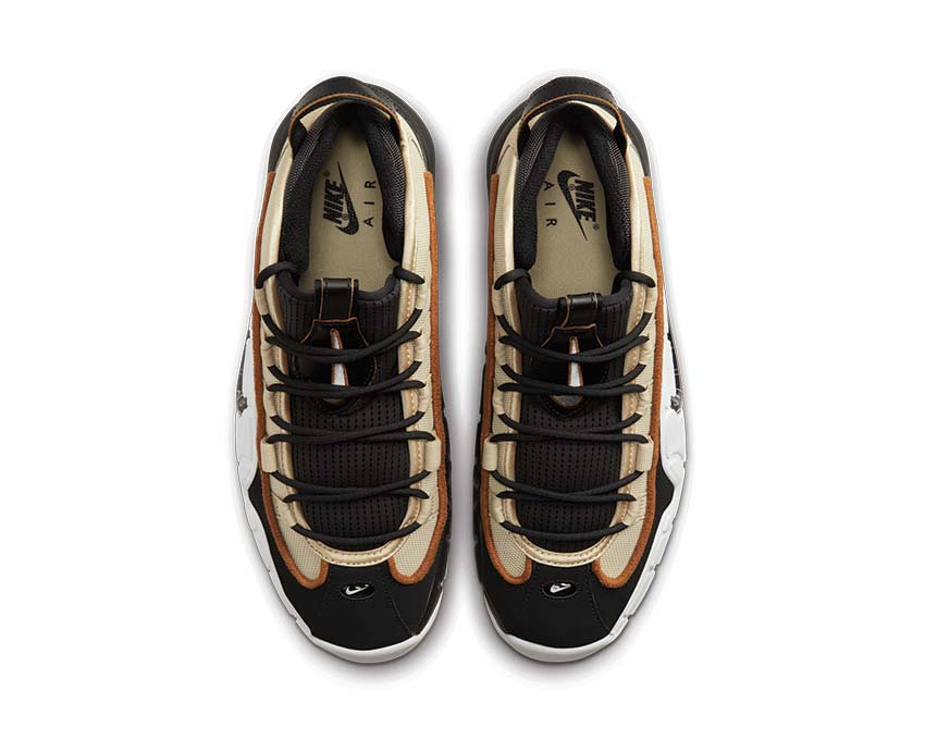 Nike Air Max Penny Rattan Black Summit White Ale Brown detalle — parte superior mesh reforzada