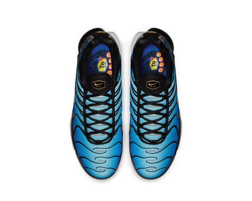 Nike Air Max Plus OG Hyper Blue detail — ribbed mesh upper