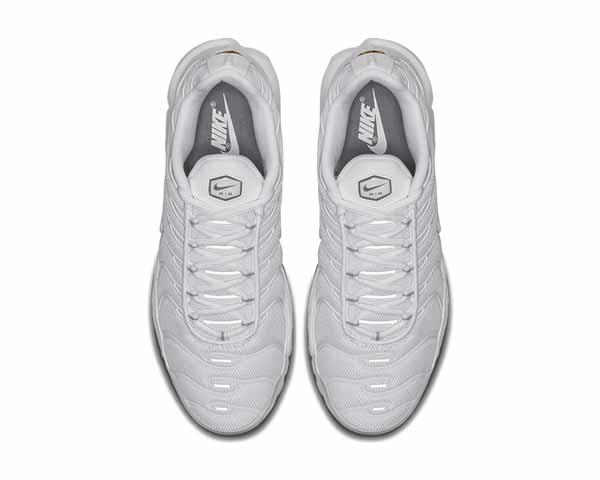 Nike Air Max Plus White detail — breathable mesh and white overlays
