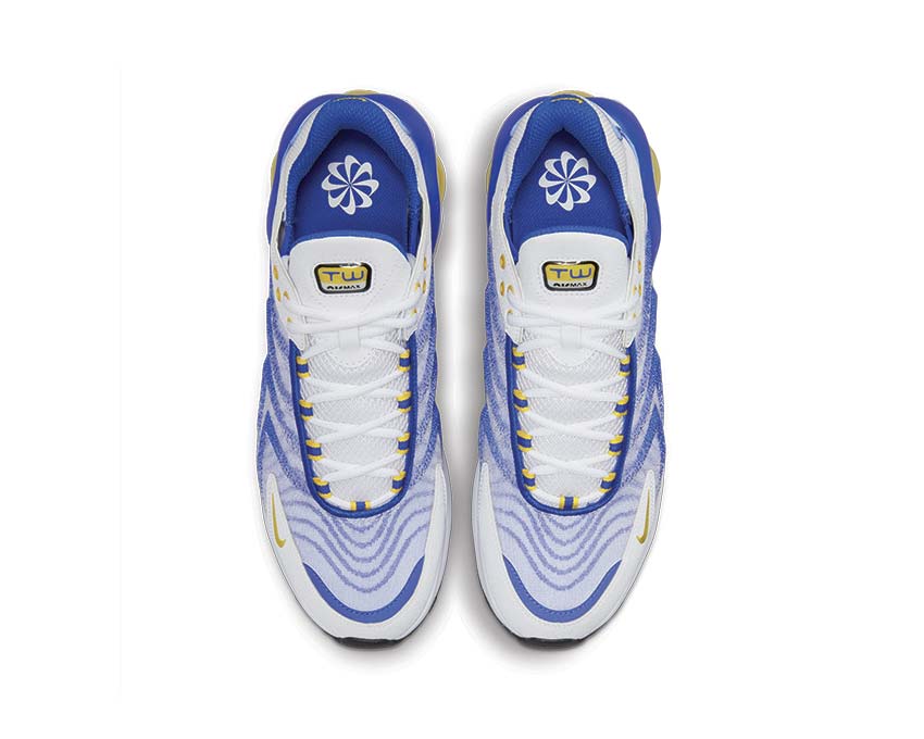 Nike Air Max TW White Speed Yellow Racer Blue Black détail — tige mesh colorée