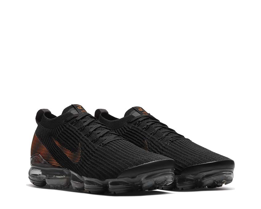 Nike Air Vapormax Flyknit 3 Black Total Orange Seitenansicht — Flyknit