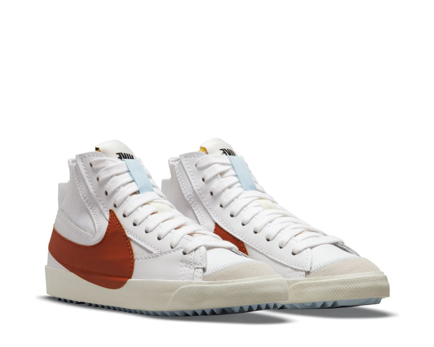 Nike Blazer Mid '77 Jumbo White Dark Russet side view — white russet leather