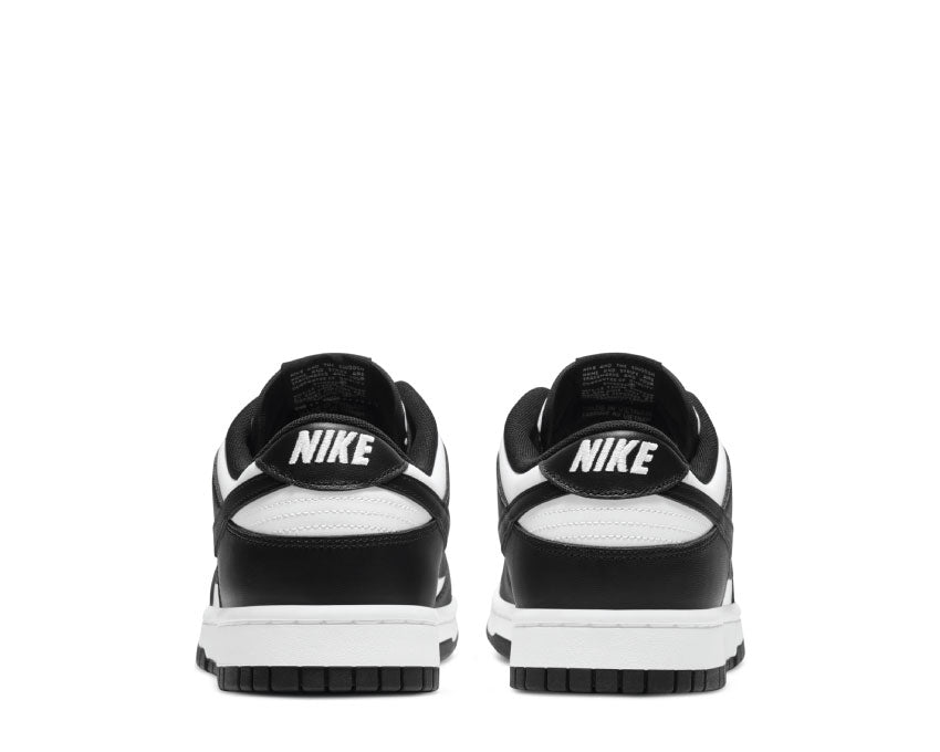 Nike Dunk Low Retro Panda White Black sole — two-tone vulcanized sole