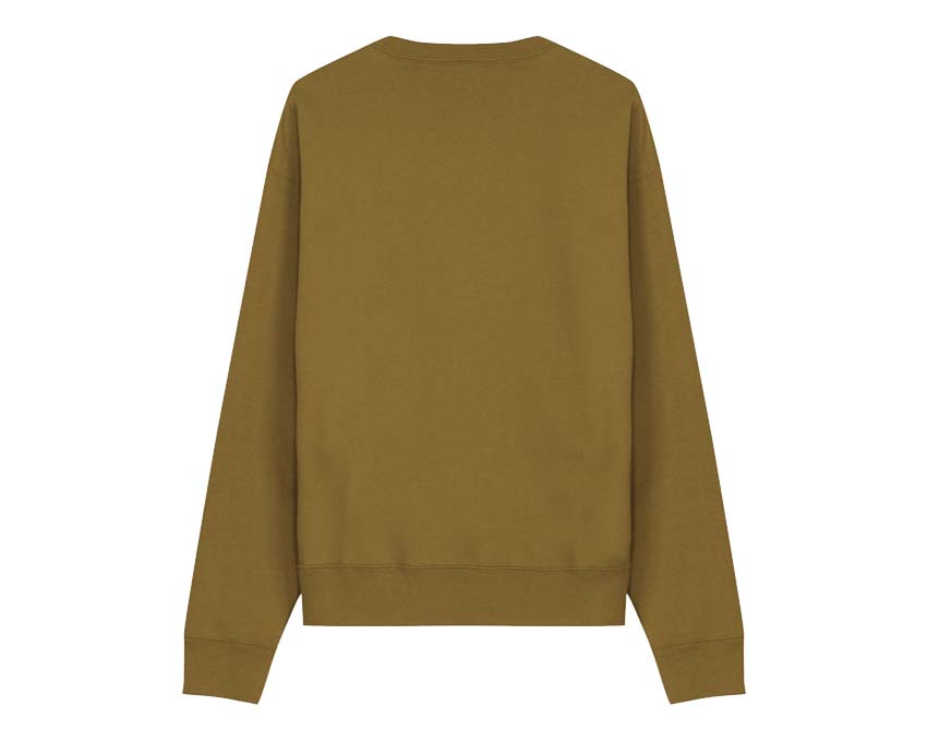 Nike Solo Swoosh HW BB Crew Desert Moss Rückansicht — schweres Fleece Desert Moss