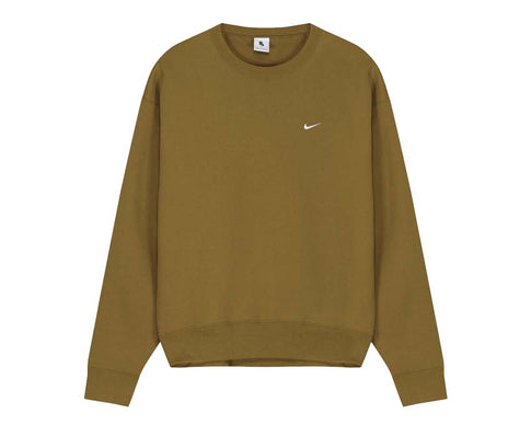 Nike Solo Swoosh HW BB Crew Desert Moss — Unisex Fleece-Sweatshirt schwer olivgrün