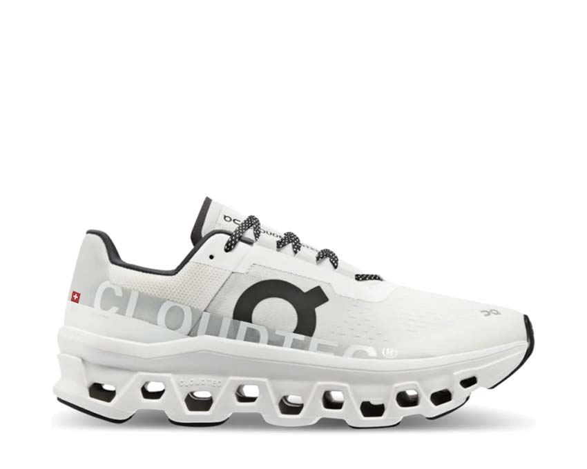 On Cloudmonster Undyed White — men's running CloudTec technology