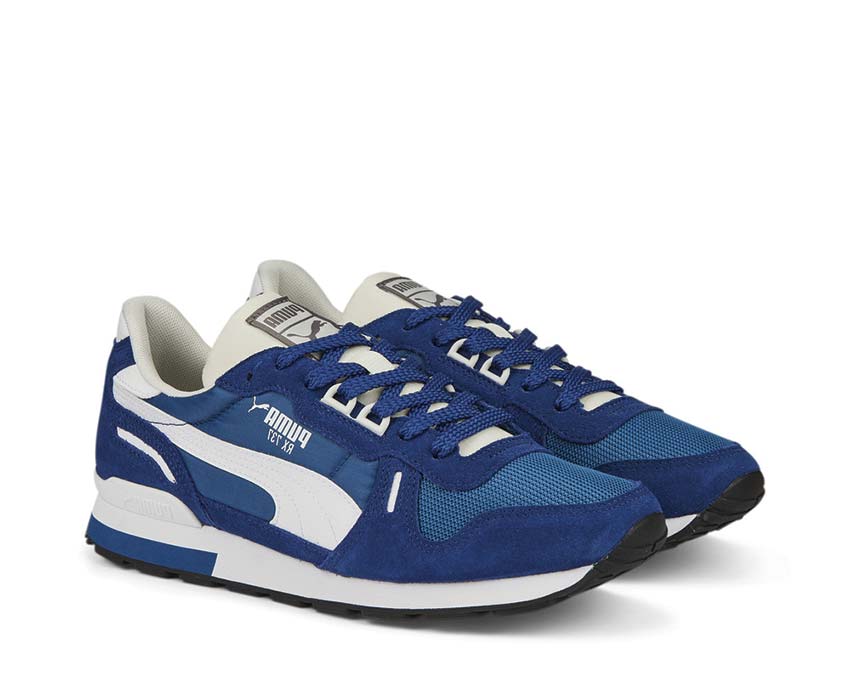 Puma RX 737 Vintage Lake Blue side view — contrasted retro overlays