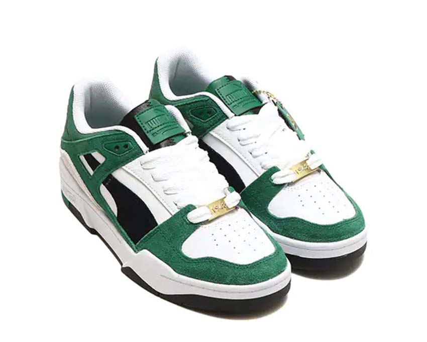 Puma Slipstream Archive Remastered White Vine Black Seitenansicht — Leder und Wildleder dreifarbig