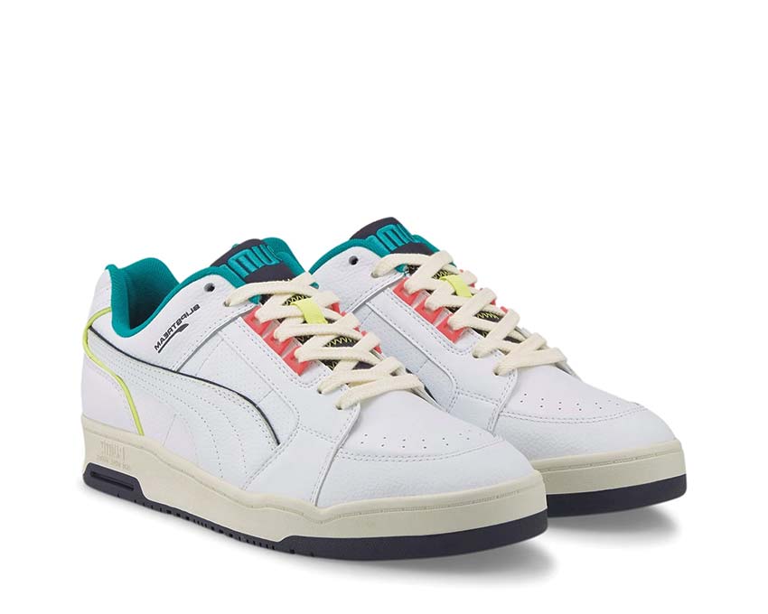 Puma Slipstream Lo STB White Parisian Night side view — smooth leather and suede